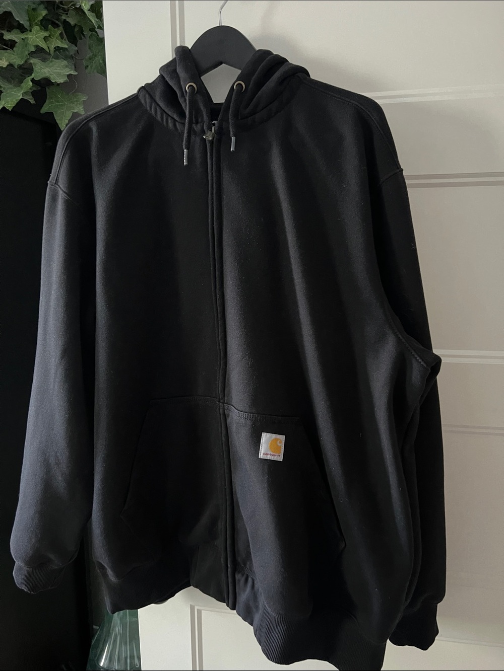 Carhartt Black Full-Zip Hooded XXL Jacket with Logo Patch